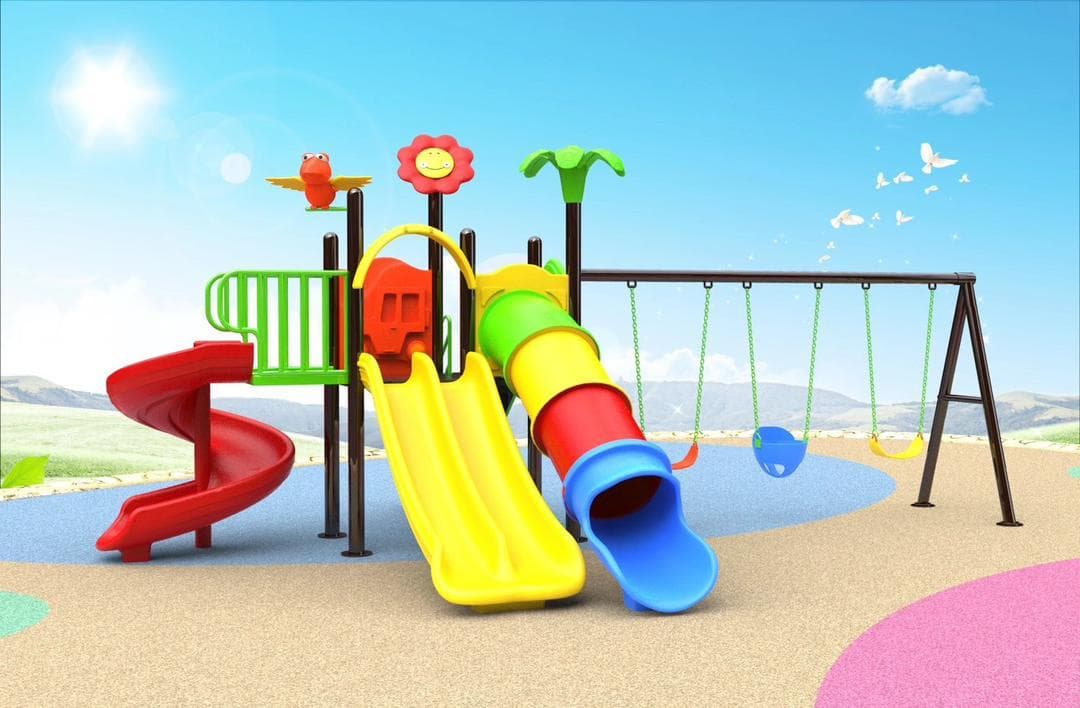 Illustration : Aire Combinée Toboggans & Balançoires